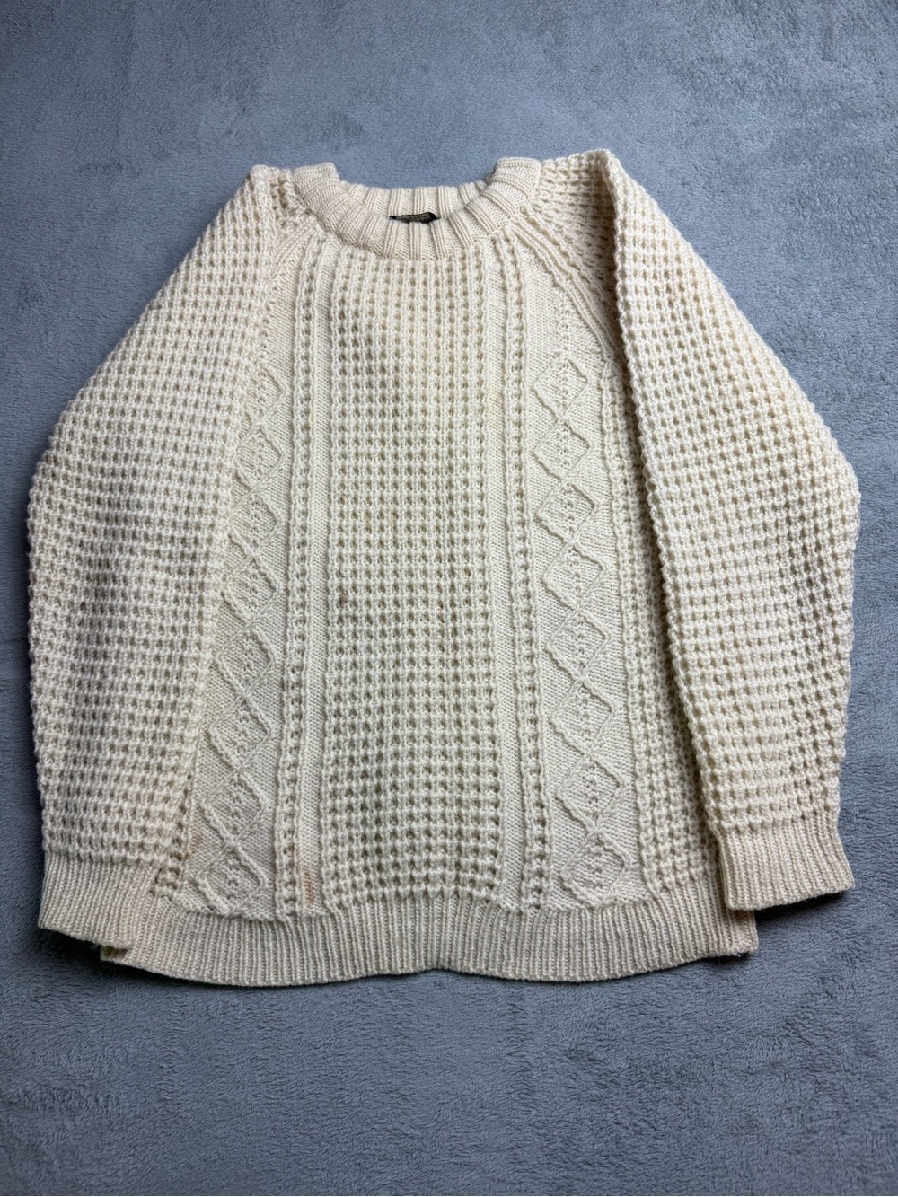 Vintage All Wool Marathon Fisherman Cableknit Sweater
